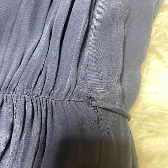 Massimo Dutti Maxi Dress Bridesmaid Flowy Lightweight Sleeveless Size XS Navy Bl - Picture 8 of 15